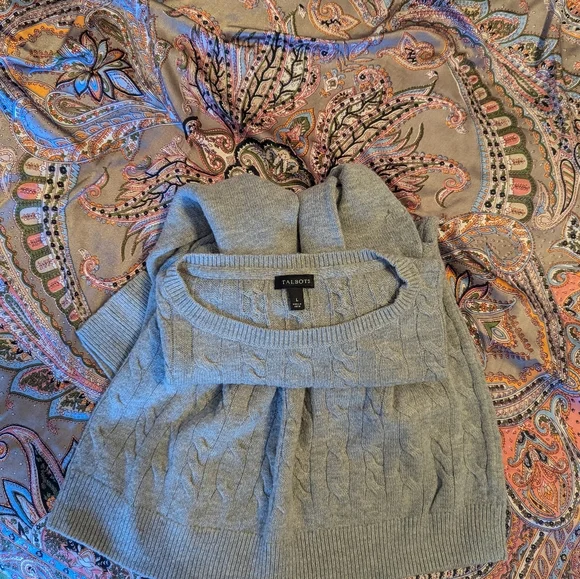 Talbots Gray Cable Knit Sweater - Picture 9 of 10